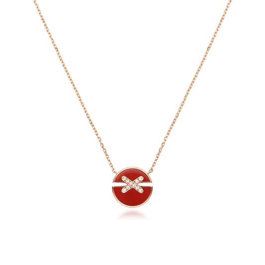 [Glow Muse]JEUX DE ROSE GOLD DIAMOND NECKLACE