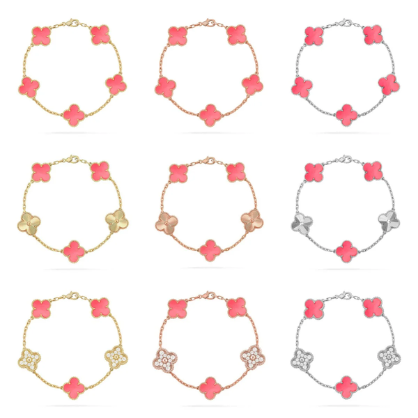 [⭐Glow Muse] CLOVER 5 MOTIFS  PINK MOP BRACELET COLLECTION