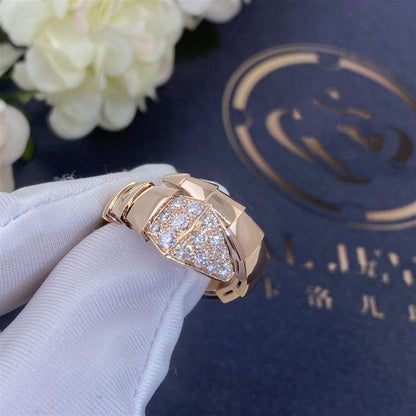 [⭐Glow Muse ]SERPENTI RING PINK GOLD DIAMOND