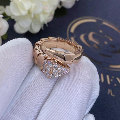 [⭐Glow Muse ]SERPENTI RING PINK GOLD DIAMOND