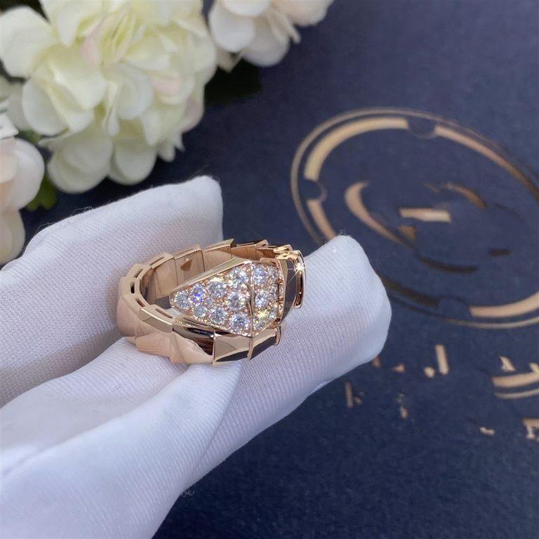 [⭐Glow Muse ]SERPENTI RING PINK GOLD DIAMOND