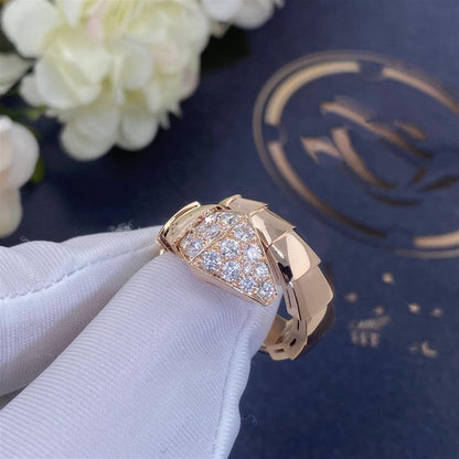[⭐Glow Muse ]SERPENTI RING PINK GOLD DIAMOND