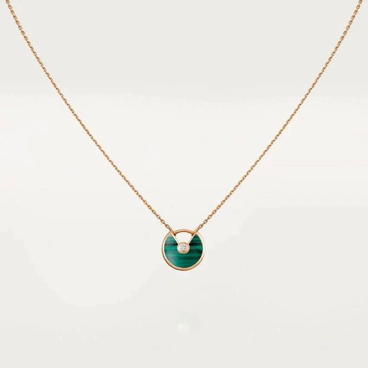 [Glow Muse]AMULETTE ROSE GOLD MALACHITE NECKLACE