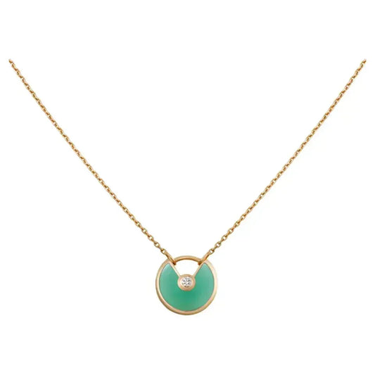 [Glow Muse]AMULETTE GOLD MALACHITE NECKLACE