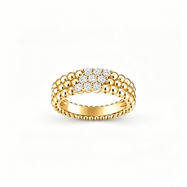[Glow Muse] THREE-ROW DIAMOND RING