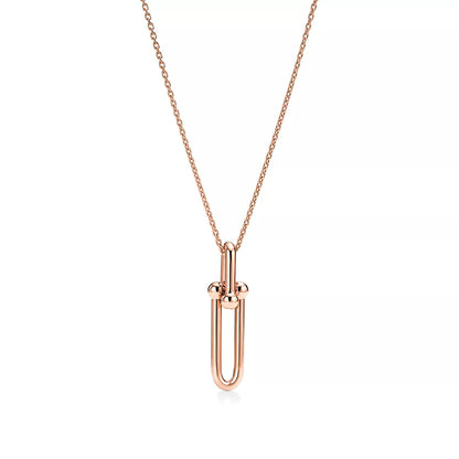 [Glow Muse ]HARDWEAR DROP DOUBLE LINK PEDANT NECKLACE