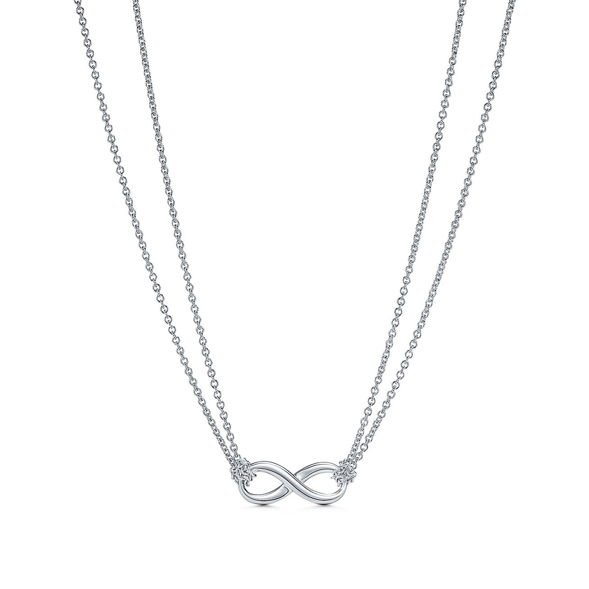 [Glow Muse ]SILVER INFINITY DOUBLE CHAIN NECKLACE