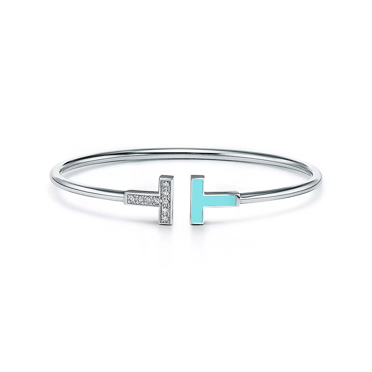 [Glow Muse ]T BRACELET 1.8MM TURQUOISE DIAMOND SILVER