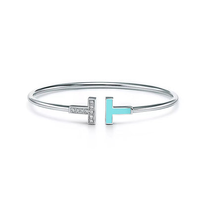 [Glow Muse ]T BRACELET 1.8MM TURQUOISE DIAMOND SILVER