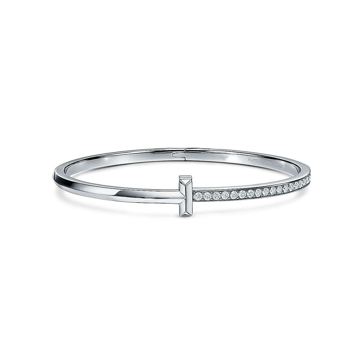 [Glow Muse ]NARROW T1 HINGED BANGLE DIAMOND SILVER