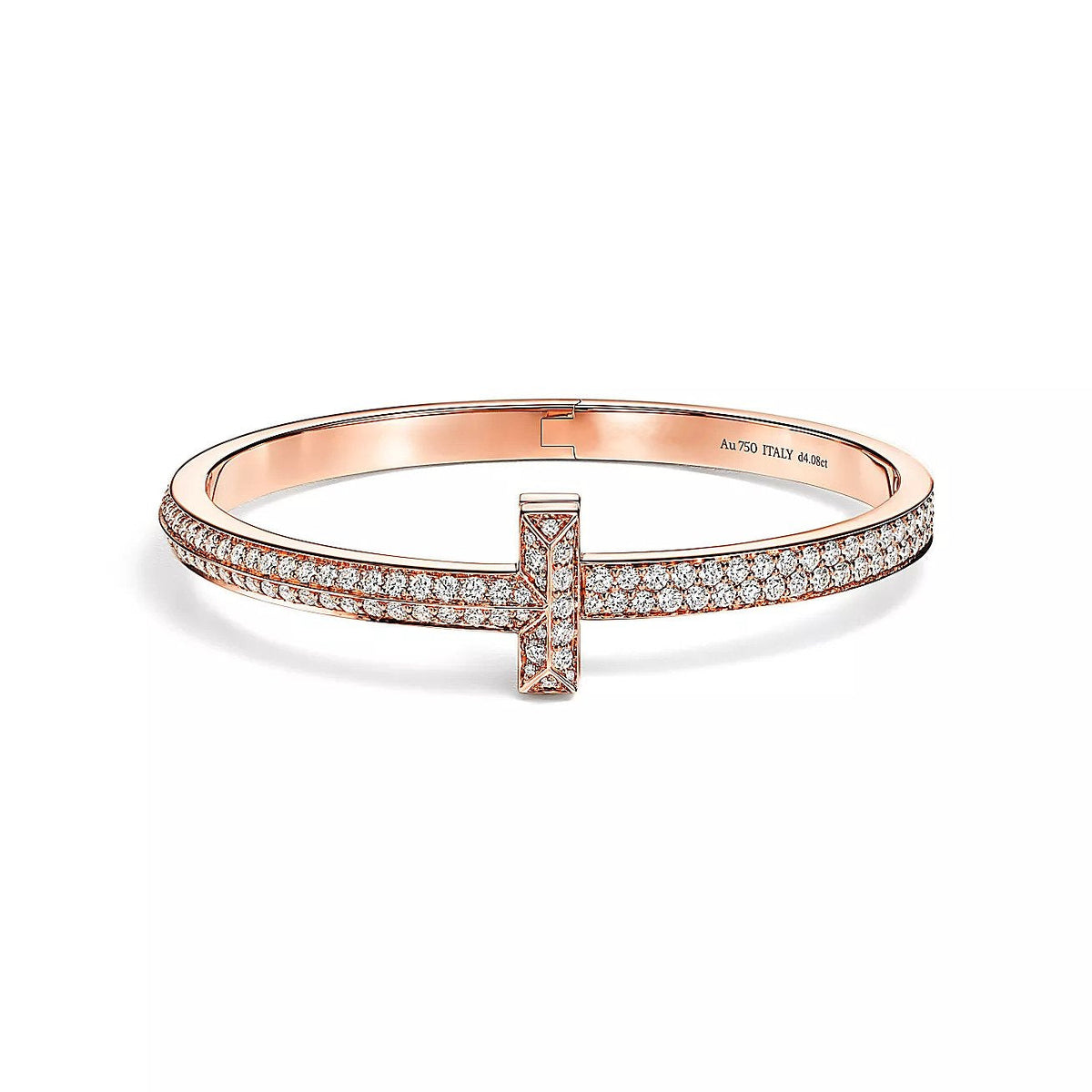 [Glow Muse ]T1 WIDE HINGED BANGLE DIAMOND PAVED BRACELET