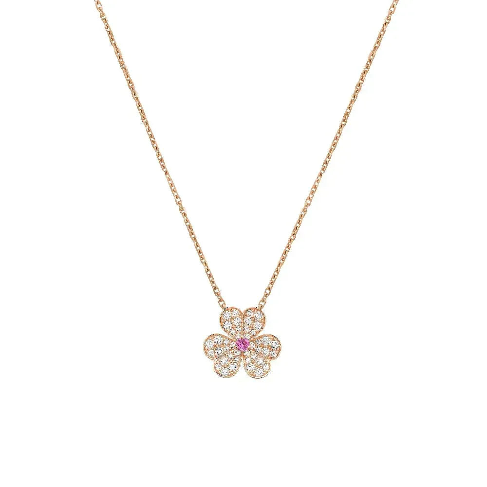 [Glow Muse]FRIVOLE ROSE GOLD FLOWER DIAMOND NECKLACE