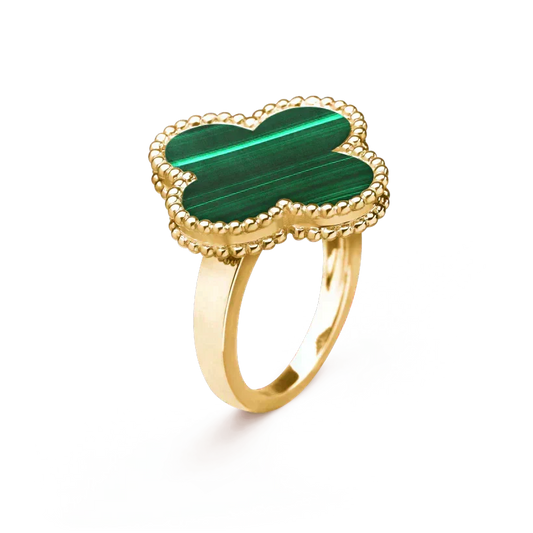 [Glow Muse]CLOVER MALACHITE RING