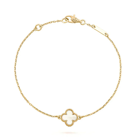 [Glow Muse]CLOVER WHITE MOP SINGLE FLOWER BRACELET