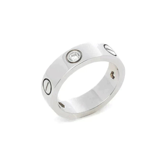 [Glow Muse]LOVE RING 5.5MM 3 DIAMONDS SILVER